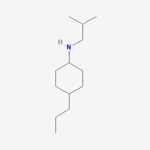 molecular formula C13H27N B13274661 N-(2-methylpropyl)-4-propylcyclohexan-1-amine 