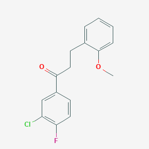 B1327469 3'-Chloro-4'-fluoro-3-(2-methoxyphenyl)propiophenone CAS No. 898770-18-8