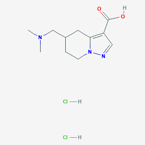 molecular formula C11H19Cl2N3O2 B13274824 5-[(Dimethylamino)methyl]-4H,5H,6H,7H-pyrazolo[1,5-a]pyridine-3-carboxylic acid dihydrochloride 