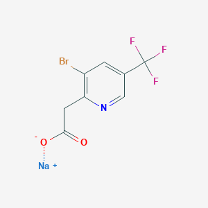 molecular formula C8H4BrF3NNaO2 B13274863 Sodium 2-[3-bromo-5-(trifluoromethyl)pyridin-2-yl]acetate 