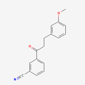 molecular formula C17H15NO2 B1327487 3'-Cyano-3-(3-methoxyphenyl)propiophenone CAS No. 898774-52-2