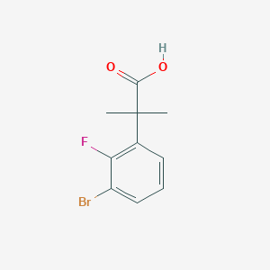 molecular formula C10H10BrFO2 B13274886 2-(3-Bromo-2-fluorophenyl)-2-methylpropanoicacid 