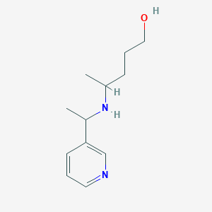 molecular formula C12H20N2O B13274887 4-{[1-(Pyridin-3-yl)ethyl]amino}pentan-1-ol 