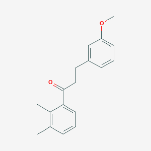 molecular formula C18H20O2 B1327491 2',3'-Dimethyl-3-(3-methoxyphenyl)propiophenone CAS No. 898774-76-0