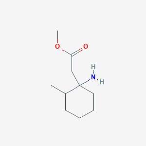 molecular formula C10H19NO2 B13274966 Methyl 2-(1-amino-2-methylcyclohexyl)acetate 