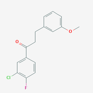 B1327498 3'-Chloro-4'-fluoro-3-(3-methoxyphenyl)propiophenone CAS No. 898774-90-8