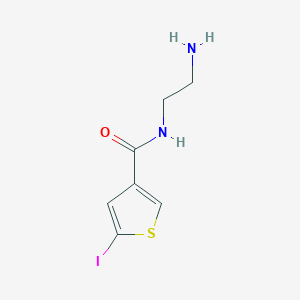 molecular formula C7H9IN2OS B13275003 N-(2-aminoethyl)-5-iodothiophene-3-carboxamide 