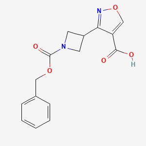 molecular formula C15H14N2O5 B13275019 3-{1-[(Benzyloxy)carbonyl]azetidin-3-yl}-1,2-oxazole-4-carboxylic acid 