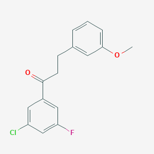 B1327502 3'-Chloro-5'-fluoro-3-(3-methoxyphenyl)propiophenone CAS No. 898775-07-0