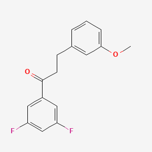 molecular formula C16H14F2O2 B1327508 3',5'-Difluoro-3-(3-methoxyphenyl)propiophenone CAS No. 898775-34-3
