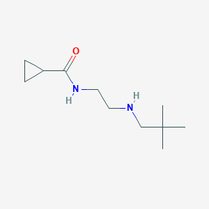 molecular formula C11H22N2O B13275154 N-{2-[(2,2-dimethylpropyl)amino]ethyl}cyclopropanecarboxamide 
