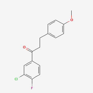molecular formula C16H14ClFO2 B1327524 3'-Chloro-4'-fluoro-3-(4-methoxyphenyl)propiophenone CAS No. 898775-96-7