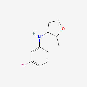 molecular formula C11H14FNO B13275251 N-(3-fluorophenyl)-2-methyloxolan-3-amine 