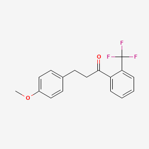 molecular formula C17H15F3O2 B1327526 3-(4-Methoxyphenyl)-2'-trifluoromethylpropiophenone CAS No. 898776-02-8
