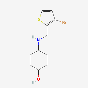 molecular formula C11H16BrNOS B13275277 4-{[(3-Bromothiophen-2-yl)methyl]amino}cyclohexan-1-ol 