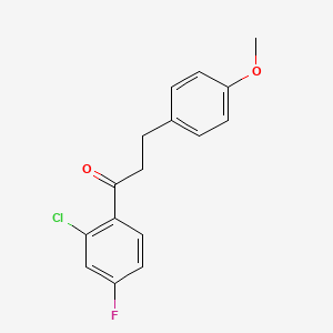 molecular formula C16H14ClFO2 B1327530 2'-Chloro-4'-fluoro-3-(4-methoxyphenyl)propiophenone CAS No. 898776-13-1