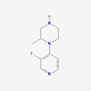 molecular formula C10H14FN3 B13275345 1-(3-Fluoropyridin-4-YL)-2-methylpiperazine 