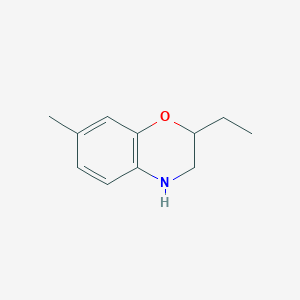molecular formula C11H15NO B13275389 2-ethyl-7-methyl-3,4-dihydro-2H-1,4-benzoxazine 