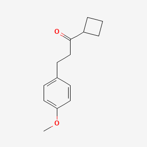 molecular formula C14H18O2 B1327540 Cyclobutyl 2-(4-methoxyphenyl)ethyl ketone CAS No. 898793-78-7