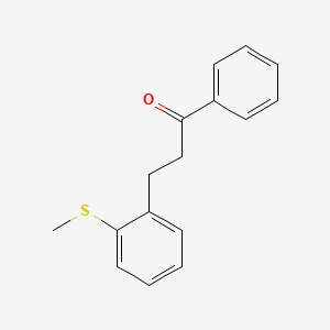 B1327541 3-(2-Thiomethylphenyl)propiophenone CAS No. 898754-17-1