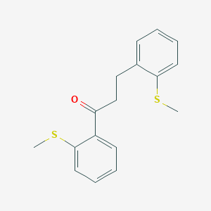 molecular formula C17H18OS2 B1327542 2'-Thiomethyl-3-(2-thiomethylphenyl)propiophenone CAS No. 898754-48-8