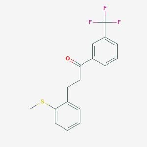 molecular formula C17H15F3OS B1327550 3-(2-Thiomethylphenyl)-3'-trifluoromethylpropiophenone CAS No. 898780-25-1