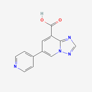 molecular formula C12H8N4O2 B13275547 6-(Pyridin-4-yl)-[1,2,4]triazolo[1,5-a]pyridine-8-carboxylic acid 