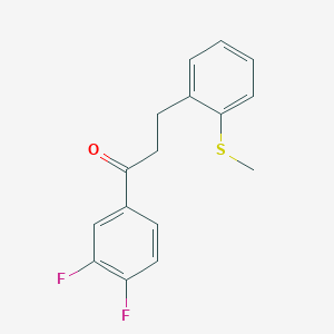 B1327557 3',4'-Difluoro-3-(2-thiomethylphenyl)propiophenone CAS No. 898780-59-1