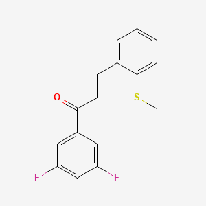 3',5'-Difluoro-3-(2-thiomethylphenyl)propiophenone