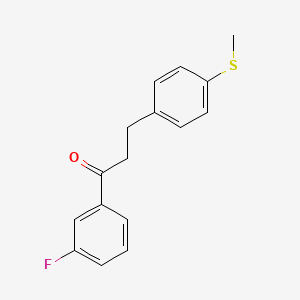 molecular formula C16H15FOS B1327559 3'-Fluoro-3-(4-thiomethylphenyl)propiophenone CAS No. 898781-15-2