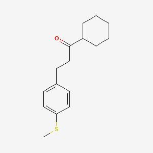 B1327562 Cyclohexyl 2-(4-thiomethylphenyl)ethyl ketone CAS No. 898781-93-6