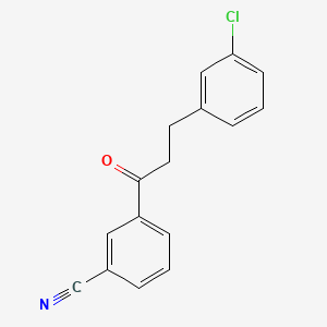 B1327564 3-(3-Chlorophenyl)-3'-cyanopropiophenone CAS No. 898762-32-8