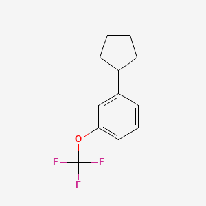 molecular formula C12H13F3O B13275661 1-Cyclopentyl-3-(trifluoromethoxy)benzene 