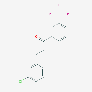 B1327572 3-(3-Chlorophenyl)-3'-trifluoromethylpropiophenone CAS No. 898787-28-5