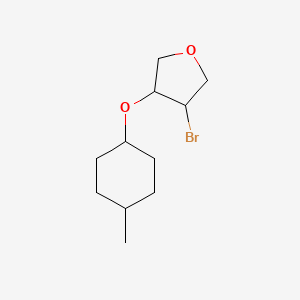 molecular formula C11H19BrO2 B13275726 3-Bromo-4-[(4-methylcyclohexyl)oxy]oxolane 