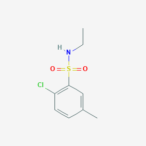 molecular formula C9H12ClNO2S B13275851 2-Chloro-N-ethyl-5-methylbenzene-1-sulfonamide 