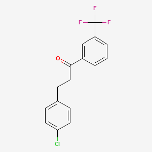 molecular formula C16H12ClF3O B1327587 3-(4-氯苯基)-3'-三氟甲基丙酮 CAS No. 898788-27-7