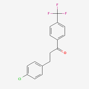 molecular formula C16H12ClF3O B1327588 3-(4-Chlorophenyl)-4'-trifluoromethylpropiophenone CAS No. 898788-29-9