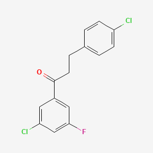 molecular formula C15H11Cl2FO B1327591 3'-Chloro-3-(4-chlorophenyl)-5'-fluoropropiophenone CAS No. 898788-35-7