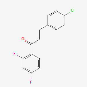 molecular formula C15H11ClF2O B1327593 3-(4-Chlorophenyl)-2',4'-difluoropropiophenone CAS No. 654673-29-7