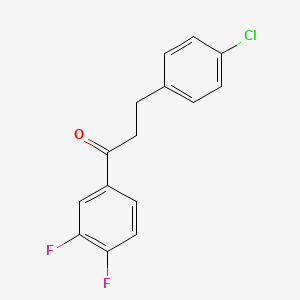 molecular formula C15H11ClF2O B1327594 3-(4-Chlorophenyl)-3',4'-difluoropropiophenone CAS No. 898788-47-1