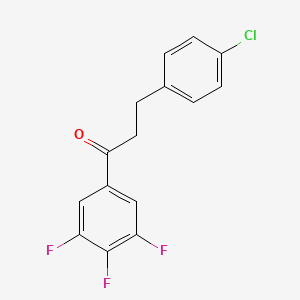 molecular formula C15H10ClF3O B1327595 3-(4-Chlorophenyl)-3',4',5'-trifluoropropiophenone CAS No. 898788-51-7
