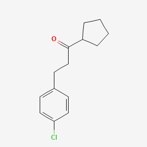 molecular formula C14H17ClO B1327596 2-(4-Chlorophenyl)ethyl cyclopentyl ketone CAS No. 898788-59-5