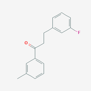 molecular formula C16H15FO B1327599 3-(3-氟苯基)-3'-甲基丙基苯酮 CAS No. 898788-67-5