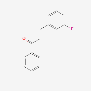 molecular formula C16H15FO B1327600 3-(3-Fluorophenyl)-4'-methylpropiophenone CAS No. 898788-69-7