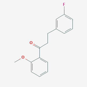 molecular formula C16H15FO2 B1327601 3-(3-氟苯基)-2'-甲氧基丙苯酮 CAS No. 898788-71-1