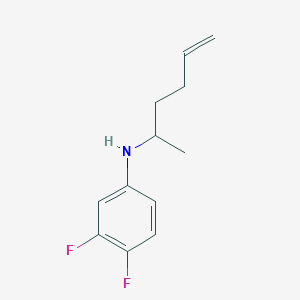 molecular formula C12H15F2N B13276029 3,4-Difluoro-N-(hex-5-en-2-yl)aniline 