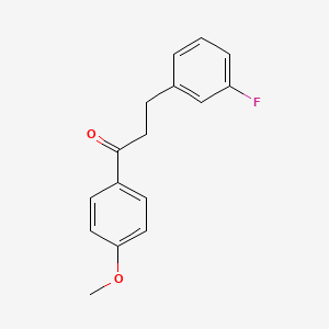 molecular formula C16H15FO2 B1327603 3-(3-氟苯基)-4'-甲氧基丙基苯甲酮 CAS No. 898788-76-6