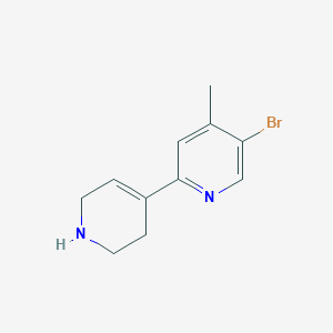 molecular formula C11H13BrN2 B13276052 5-Bromo-4-methyl-2-(1,2,3,6-tetrahydropyridin-4-yl)pyridine 
