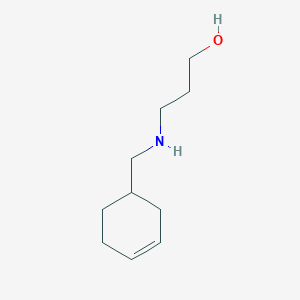 molecular formula C10H19NO B13276057 3-[(Cyclohex-3-en-1-ylmethyl)amino]propan-1-ol 